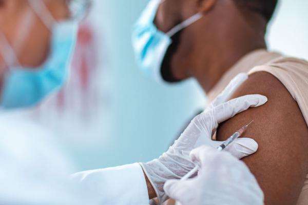 Patient receiving a vaccine